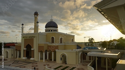 airport mosk by sunset photo