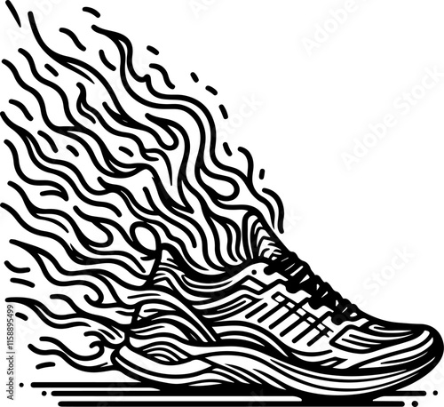  Fiery Shoes Vector Illustrations for Fashion Designs
