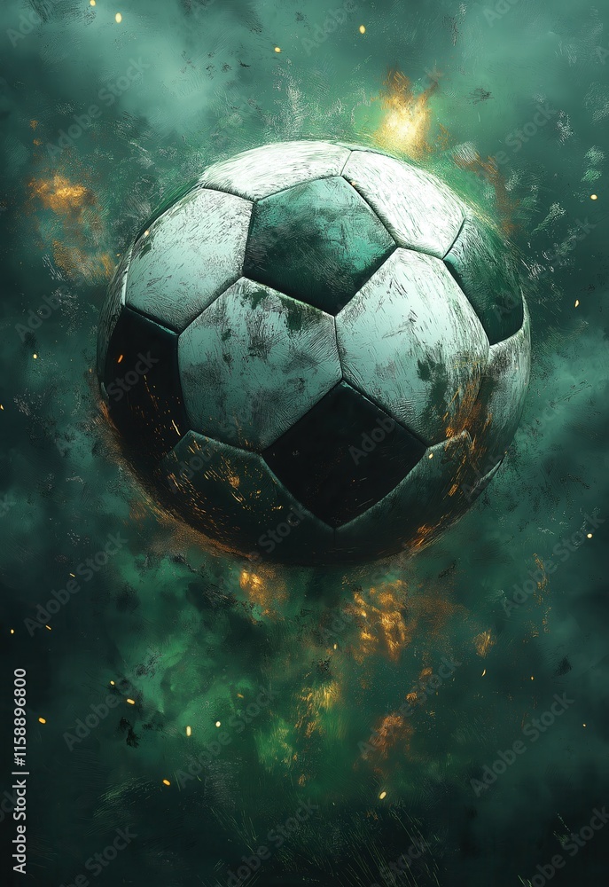 Fototapeta premium A soccer ball on an abstract background.