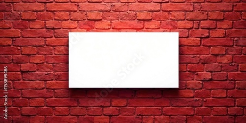 Wallpaper Mural Blank Rectangular Panel on a Rich Red Brick Wall, Ideal for Mockups and Design Presentations Torontodigital.ca