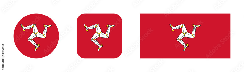 Isle of Man flag icon set Isle of Man flag icon set