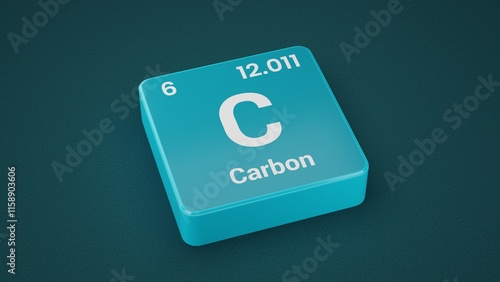 Carbon element on the Periodic table. 6th Element of the Periodic table elements photo