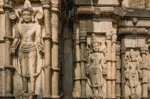 Hindu sculptures of stone outside the Kamakhya temple,, Guwahati, India.
