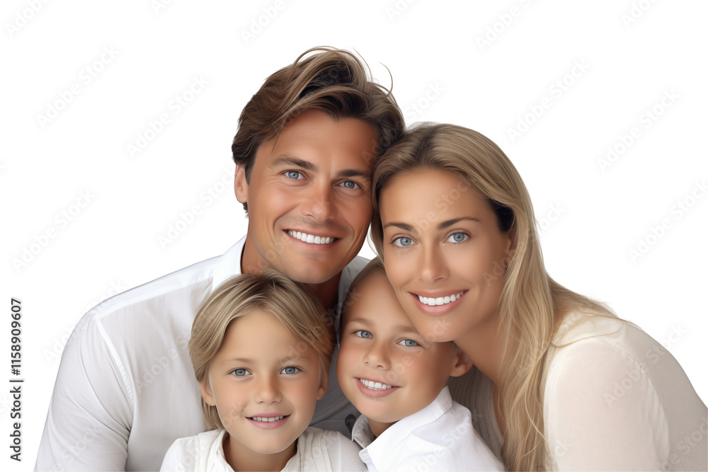 Happy white family portrait on a transparent background, showcasing love, togetherness, and joyful moments, perfect for themes of family values, parenting, and emotional connections. Png cut out. Happy white family portrait on a transparent background, showcasing love, togetherness, and joyful moments, perfect for themes of family values, parenting, and emotional connections. Png cut out.
