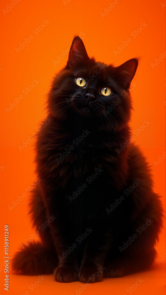 Black cat with eyes.