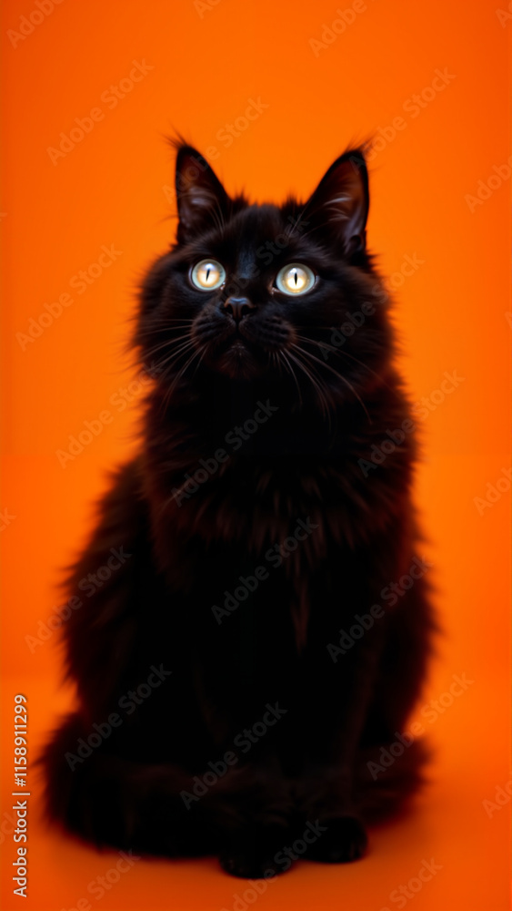 Black cat with eyes.