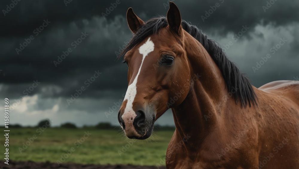 Fototapeta premium horse in field