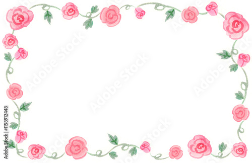 Stylized rose watercolor painting illustration wallpaper background cute
