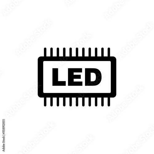 LED display icon isolated on white background.