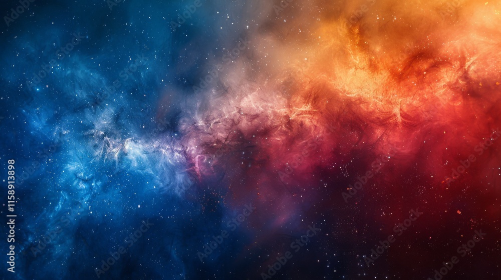 Fototapeta premium A colorful galaxy with a blue and orange line
