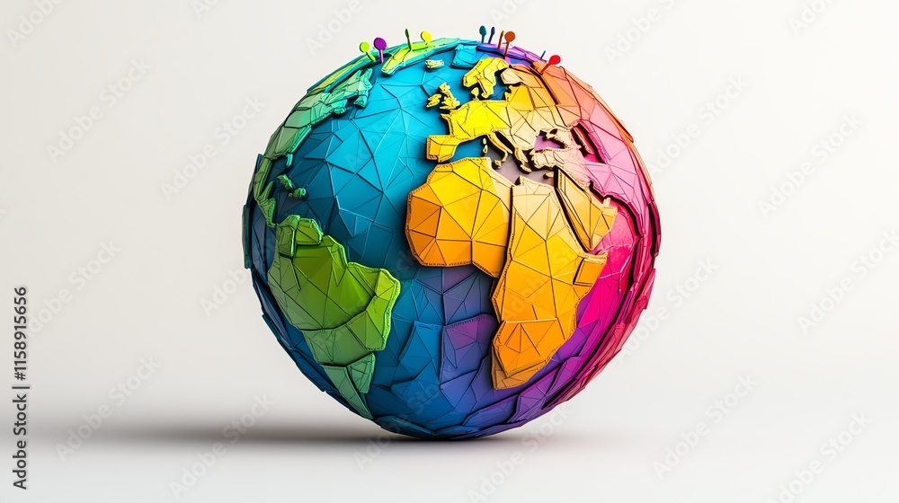 an abstract polygonal globe with NFT pins glowing, showing digital ownership across the world. an abstract polygonal globe with NFT pins glowing, showing digital ownership across the world.