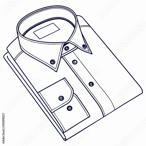 White formal shirt with button down collar isolated on white