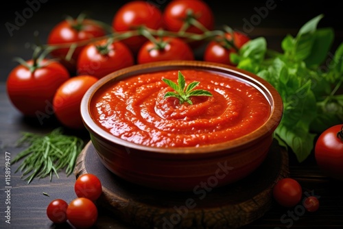 Cooking sauce made from natural tomato puree