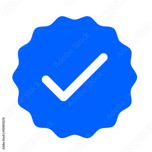 blue verified check mark icon, verified tick icon