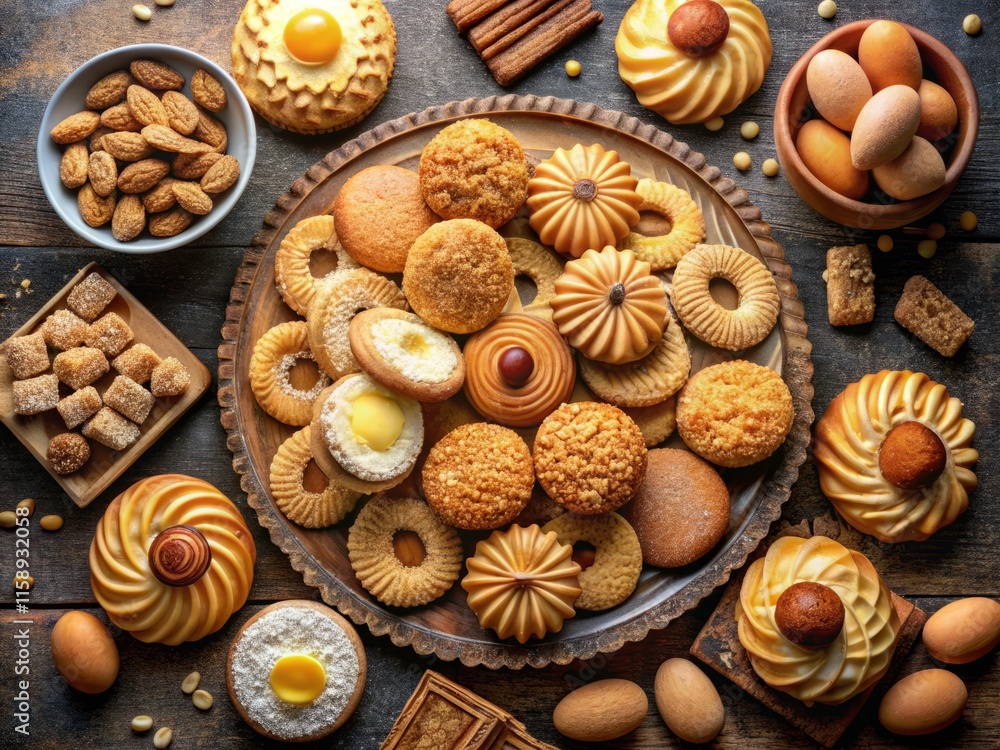 Caprichos de Santiago: Aerial View of Almond, Sugar & Egg Cookies – Gastronomic Delight Caprichos de Santiago: Aerial View of Almond, Sugar & Egg Cookies – Gastronomic Delight