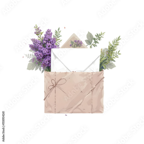 Lavenders Provence flowers French floral herbs with pink and violet blooms Simple flat collection photo