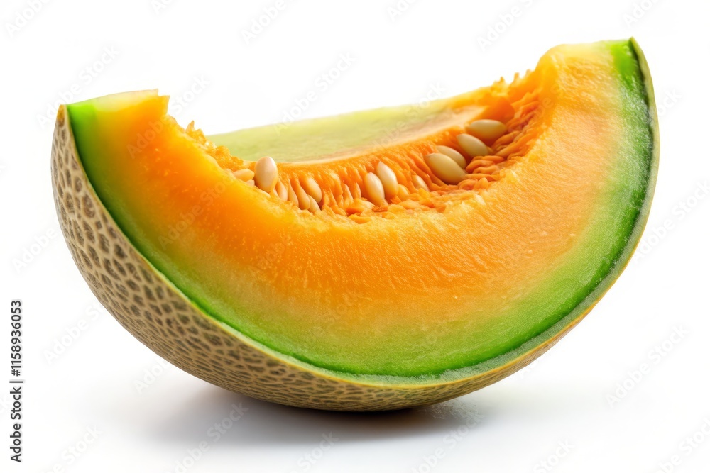 Close-Up Juicy Melon Slice, Fresh Summer Fruit, Isolated Background, High-Resolution Image Close-Up Juicy Melon Slice, Fresh Summer Fruit, Isolated Background, High-Resolution Image