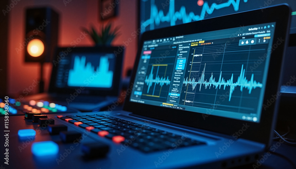 Good audio workstation analyzing sound waves Good audio workstation analyzing sound waves