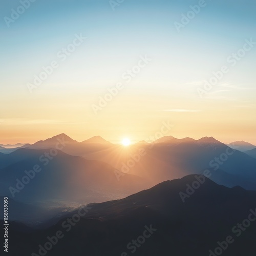 Wallpaper Mural Sunrise over majestic mountain range. Torontodigital.ca