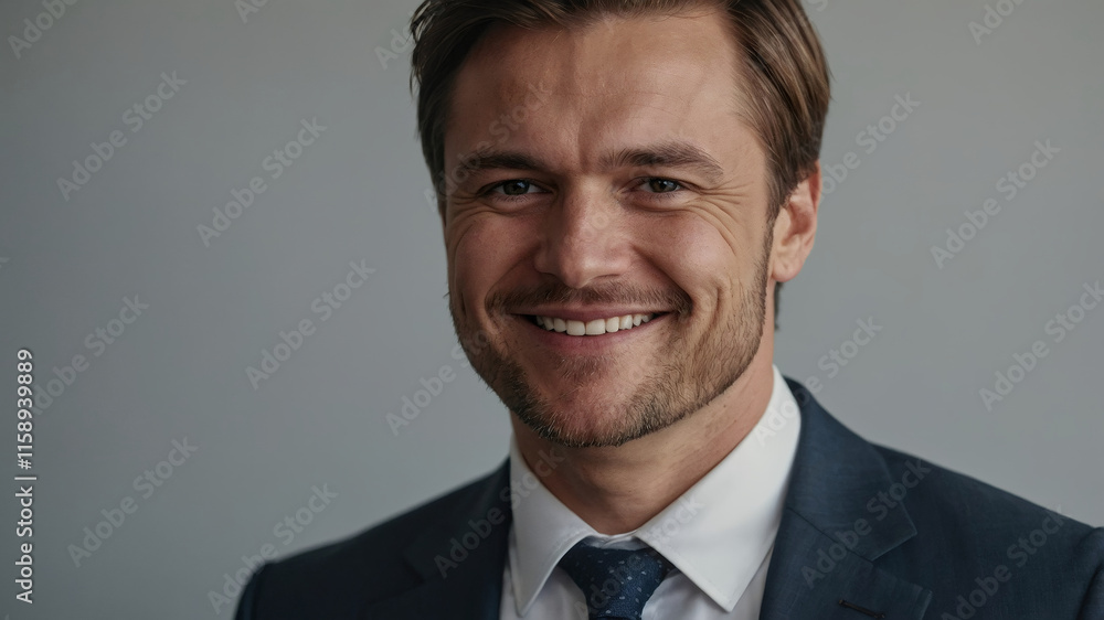 Confident and Ready: A portrait of a successful businessman, radiating confidence and ambition with a warm, genuine smile. Confident and Ready: A portrait of a successful businessman, radiating confidence and ambition with a warm, genuine smile.