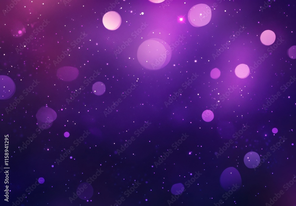 Fototapeta premium Beautiful Abstract Background of Purple and Pink Bokeh Lights with Stars Sparkling in a Dark Space for Creative and Artistic Use