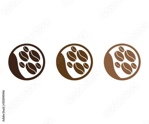 set of badge coffee bean logo,  badge coffee bean logo, coffee shop logo