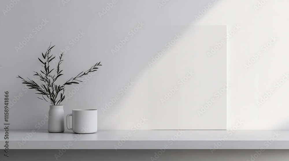 Minimalist White Space with Simple Elements Minimalist White Space with Simple Elements