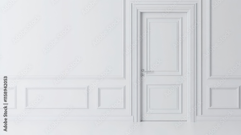 Minimalist White Door with Clean Design Elements Minimalist White Door with Clean Design Elements