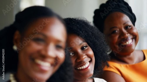 Close up of Three black women with happy and smiling mood