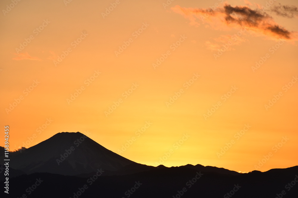 Mt. Fuji & Orange Sky-16 Mt. Fuji & Orange Sky-16