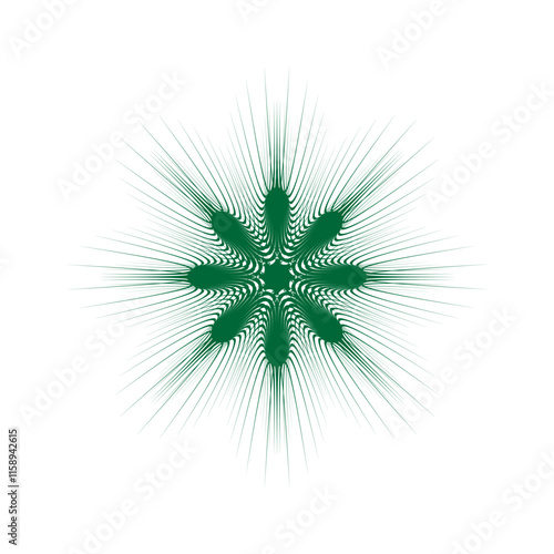 flower floral deflower or floral ornament decorative vector design. Abstract flower icon symbol vector illustration in green isolated on white
corative vector design