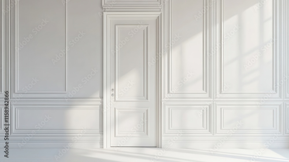 Elegant White Door with Subtle Panel Details Elegant White Door with Subtle Panel Details