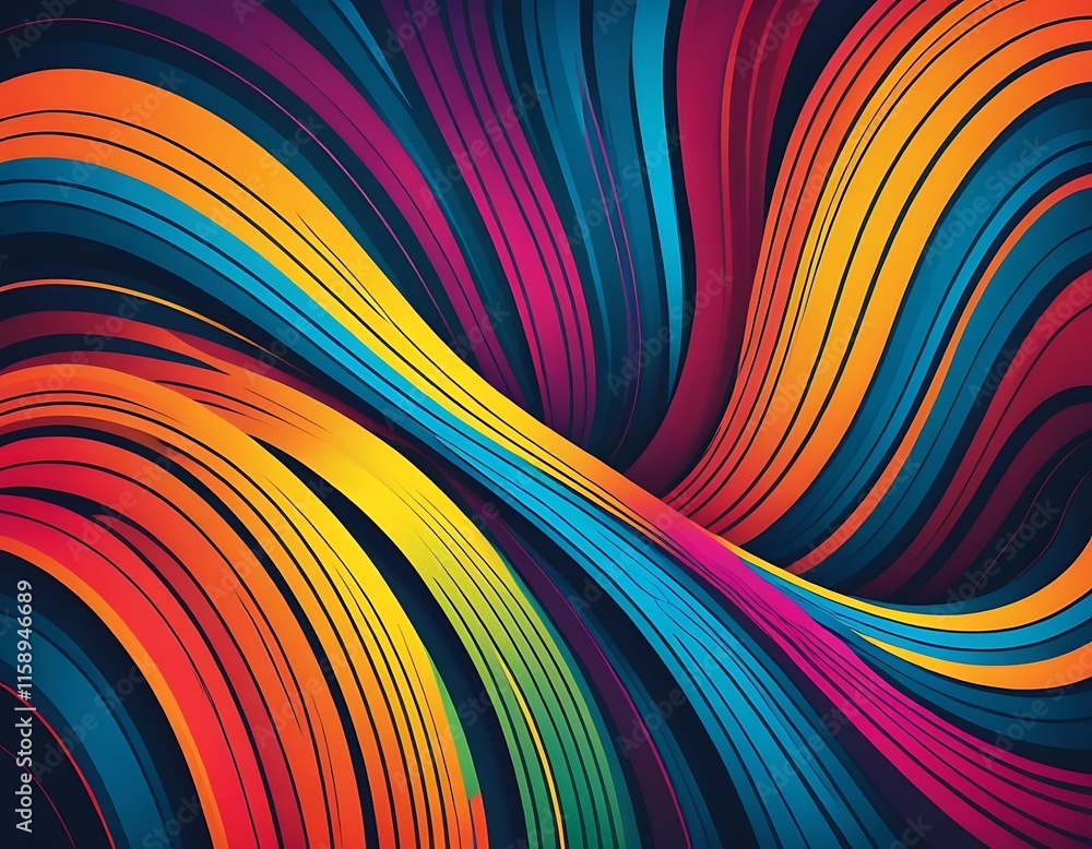 Fototapeta premium Abstract Colorful Swirling Lines Artistic Design