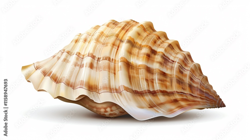 Elegant Shell on White Background - Vector Illustration Elegant Shell on White Background - Vector Illustration