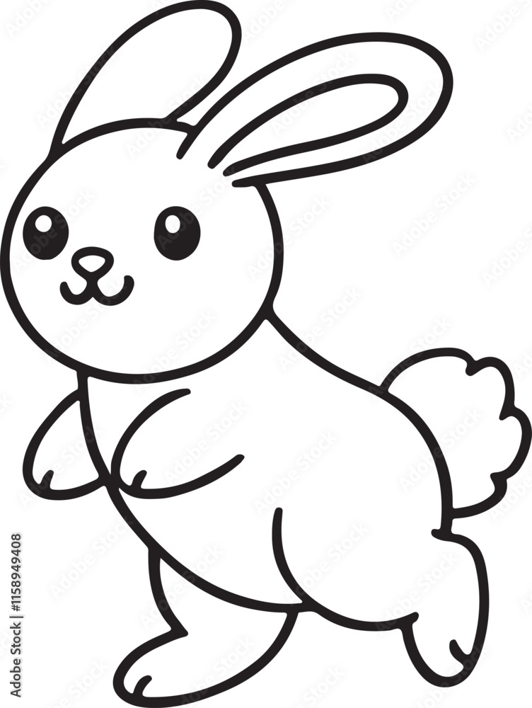 Obraz premium rabbit cartoon coloring page