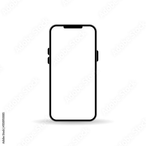 Modern smartphone device mockup template. Cellphone frame with blank screen