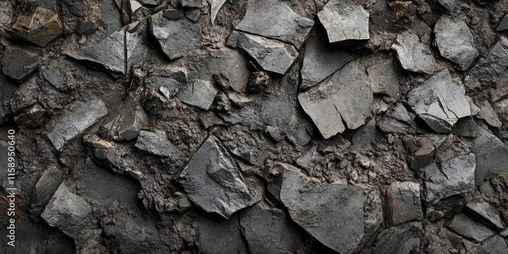 Fototapeta premium Texture of the contaminated rubble showcases the intricate details and patterns that arise from degradation, emphasizing the unique texture of contaminated rubble found in various environments.