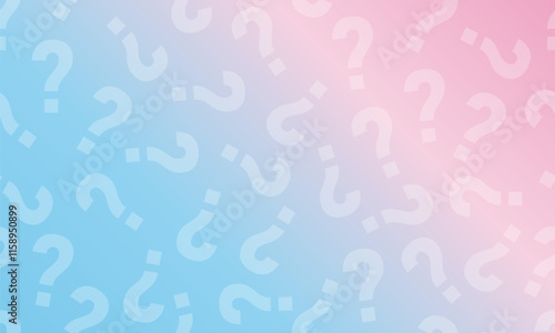 Gender party blue and pink background for a gender reveal theme, perfect for baby shower invitations, announcements, or creative party designs. Question mark background