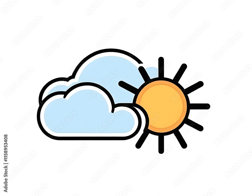 Sun Behind Clouds A Partly Cloudy Day Icon