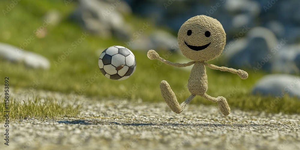 A basic stickman figure illustrated with a football, showcasing the simplicity of a stickman playing with a football, celebrating the joy and fun of a football game. A basic stickman figure illustrated with a football, showcasing the simplicity of a stickman playing with a football, celebrating the joy and fun of a football game.