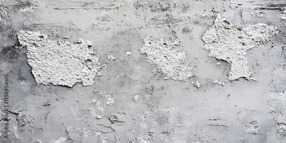 Obraz premium Gray concrete wall featuring white abrasions and small holes, showcasing the texture and character of a weathered surface. This gray concrete wall highlights unique imperfections and patterns.