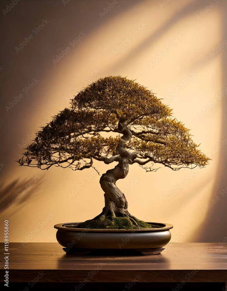 bonsai tree in a minimalist setting
