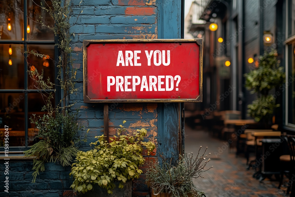 Are you prepared message written on red metal signpost Are you prepared message written on red metal signpost