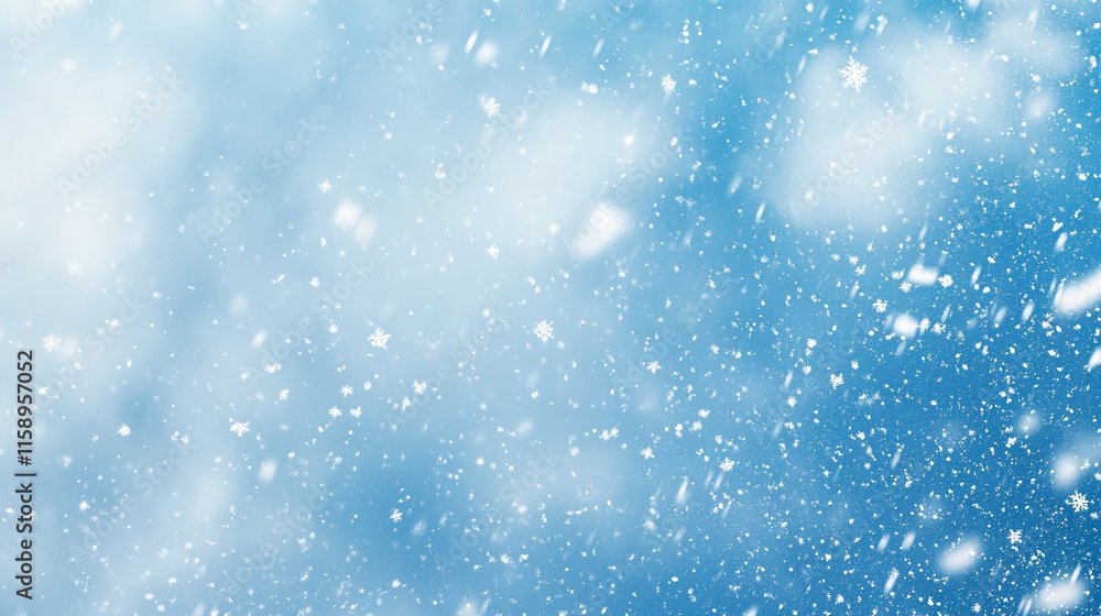 Snowflakes fall gently through a bright winter sky creating a serene and magical atmosphere in a snowy landscape Snowflakes fall gently through a bright winter sky creating a serene and magical atmosphere in a snowy landscape