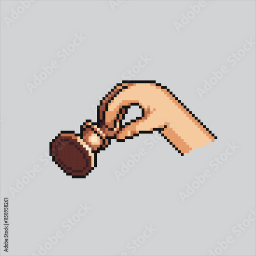 Pixel art illustration Hand Pick Chess. Pixelated Chess Pawn. Hand Pick Chess Pawn icon pixelated for the pixel art game and icon for website and video game. old school retro.