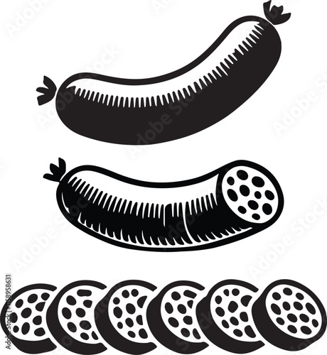 sausage silhouette symbol icon vector art illustration