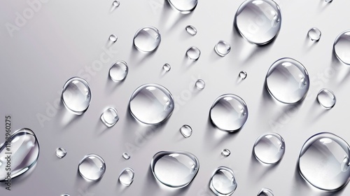 Glistening Water Droplets on Stainless Steel Floors Vector Illustration