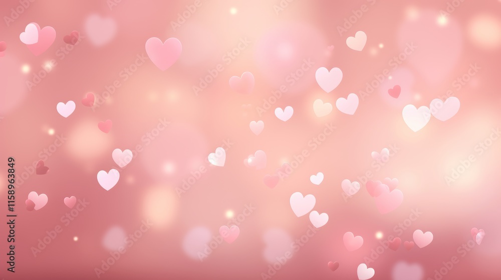 Romantic Valentine's Day Background with Floating Hearts, Pastel Colors, and Dreamy Atmosphere for Love Greetings and Digital Cards Romantic Valentine's Day Background with Floating Hearts, Pastel Colors, and Dreamy Atmosphere for Love Greetings and Digital Cards