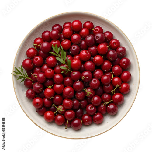 Ripe cowberry in a glass bowl