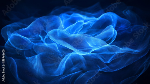 Blue light trails, long time exposure motion blur effect. Vector Illustration